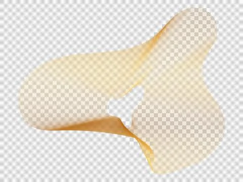Yellow wavy abstract shape with lines and curves isolated on white backgrou.. Stock Illustration