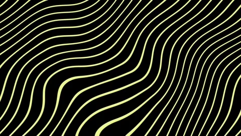 Yellow Wavy Lines on Black Background Abstract Pattern Stock Footage 317453240