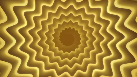 Yellow Wavy Spiral Rotating Hypnotic Background Stock Footage 241206159