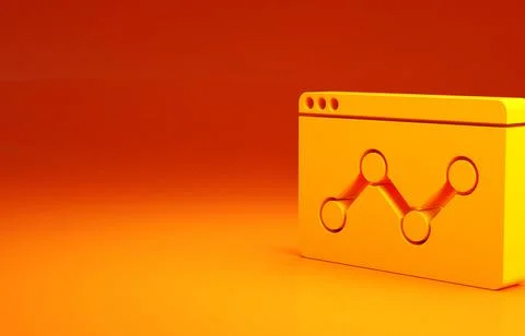 Yellow Web analytics information and development website statistic icon isola Illustrazione stock