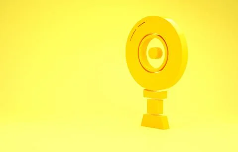 Yellow Web camera icon isolated on yellow background. Chat camera. Webcam ico Illustrazione stock