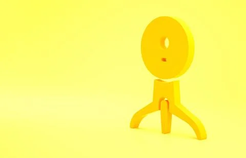 Yellow Web camera icon isolated on yellow background. Chat camera. Webcam ico Illustrazione stock