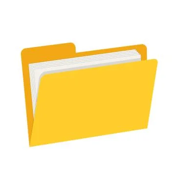 Yellow web computer folder with documents for design on white, stock vector i Stock-Illustration
