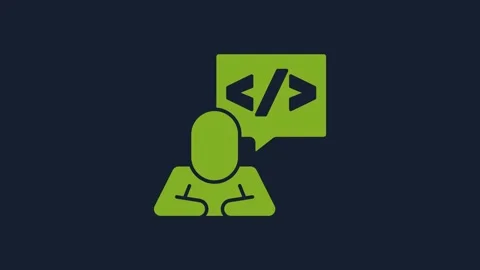 Yellow Web design and front end development icon isolated on blue background. 4K Stock Footage 232077559