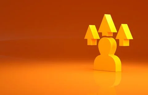 Yellow Web design and front end development icon isolated on orange background Stock Illustration