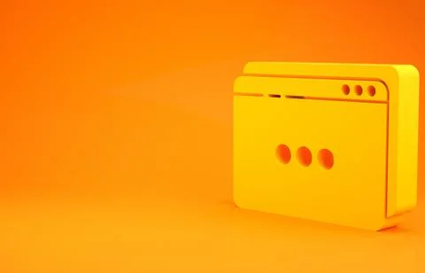 Yellow Website template icon isolated on orange background. Internet communic 库存插图