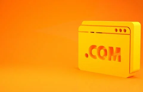 Yellow Website template icon isolated on orange background. Internet communic 库存插图