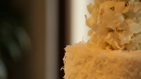 Yellow wedding cake Stock Footage 104776822