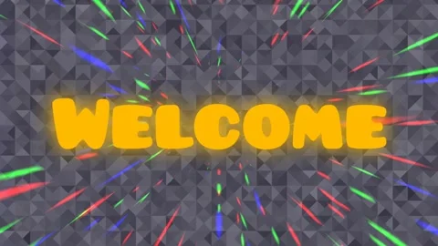 Yellow Welcome Text Background Warp Animation Clip Video stock 328900050