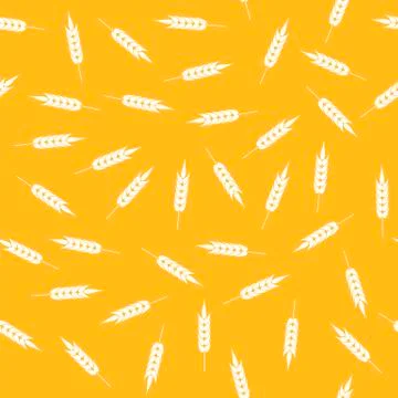 Yellow Wheat Seamless Pattern. Natural Cereal Spikes Stock Illustration