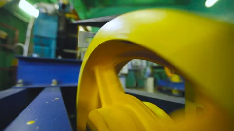 Yellow Wheel Turns. Cable Movement on the Yellow Coil. Check the Working Parts. Stock Footage 62579628