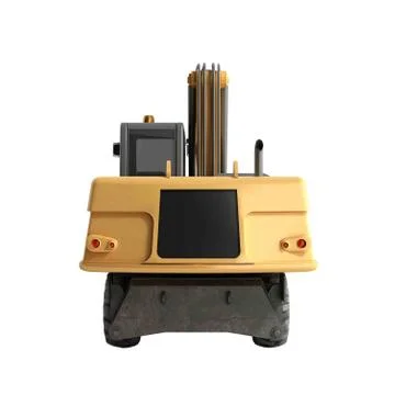 Yellow wheels Bulldozer 3d render no shadow Stock Illustration