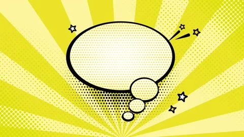 Yellow White Comic Book Cloud. Retro style background Stock Footage 179949974