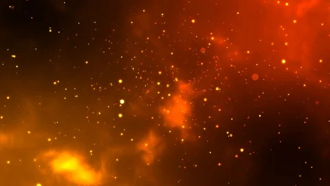 Yellow, white floating particles shimmering on fiery background. Best 4k uhd 스톡 동영상 106875550