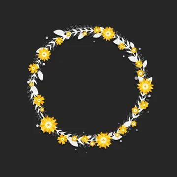 Yellow white floral ring frame Stock-Illustration