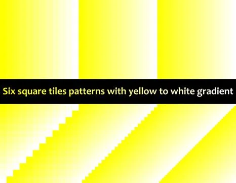 Yellow to white gradient in square tiles, seamless vector pattern, monochromatic Stockillustratie