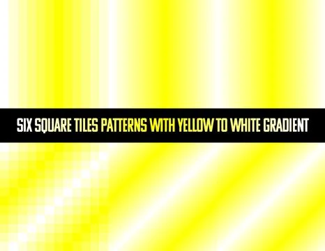 Yellow to white gradient in square tiles, seamless vector pattern, monochromatic Ilustración de archivo