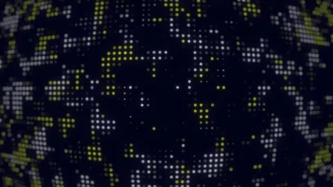 Yellow White Pixel LED Grid Animation | Futuristic Digital Tech Background Lo 스톡 동영상 311410527