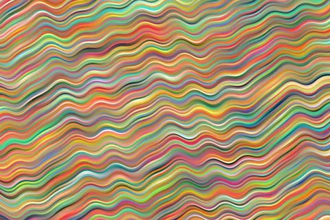 Yellow, white, red and green waves vector background. Stock Illustration