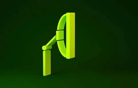 Yellow Windscreen wiper icon isolated on green background. Minimalism concept Stock Illustration