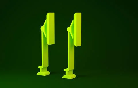 Yellow Windscreen wiper icon isolated on green background. Minimalism concept Stock Illustration