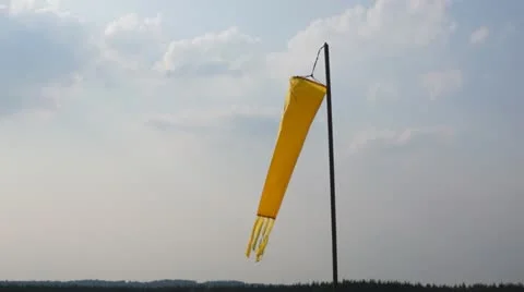 Yellow windsock Stock Footage 12129053