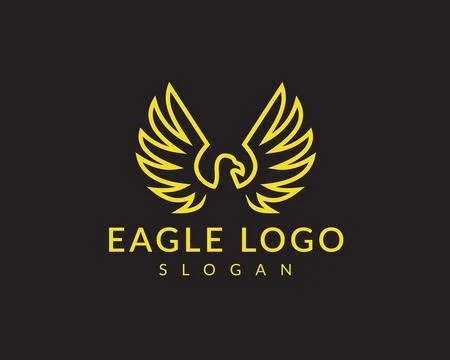 Yellow Wings of Excellence Striking Eagle Logos for Your Brand	 Stock Illustration