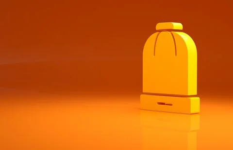 Yellow Winter hat icon isolated on orange background. Minimalism concept. 3d 스톡 일러스트