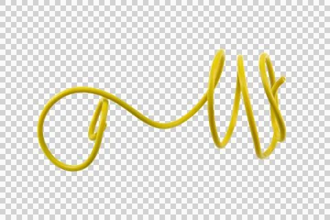 Yellow wire cable of usb and adapter isolated on white background.Selection f Stock Photos