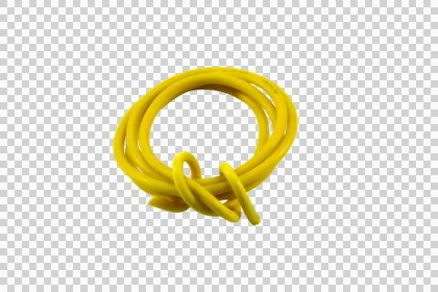 Yellow wire cable of usb and adapter isolated on white background.Electronic Stock Photos