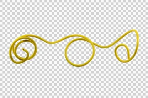 Yellow wire cable of usb and adapter isolated on white background.Electronic Stock Photos