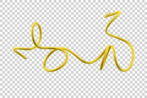 Yellow wire cable of usb and adapter isolated on white background.Electronic Stock Photos