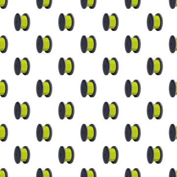 Yellow wire spool seamless pattern background Stock Illustration