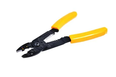 Yellow wire stripper, close-up isolate Stock Photos
