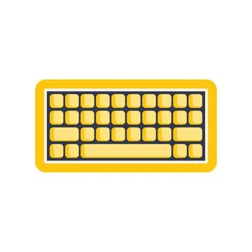 Yellow wireless keyboard representing modern communication technology Stockillustratie