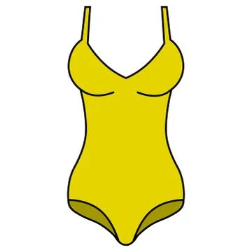 Yellow Woman Swimsuit Stock Illustration