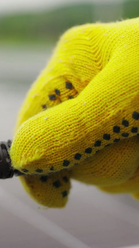 Yellow Work Glove Stock Footage 320063089