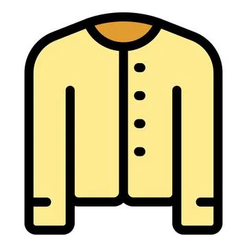 Yellow work jacket with buttons and collar featuring long sleeves Stock Illustration