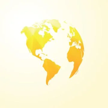 Yellow world map Stock Illustration