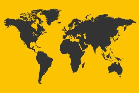 Yellow World Map Illustration Stock Illustration