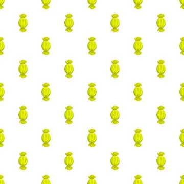 Yellow wrapped candy seamless pattern design Stock Illustration