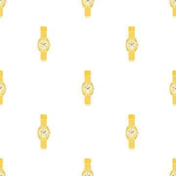 Yellow wrist watch pattern seamless vector 스톡 일러스트