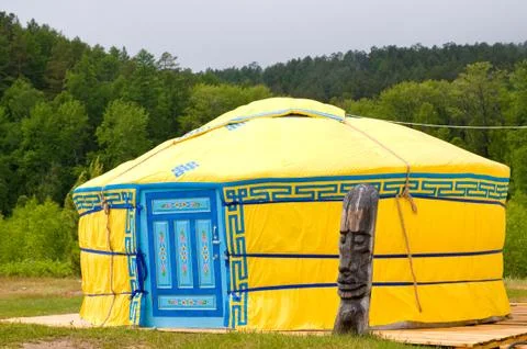 Yellow yurta Stock Photos