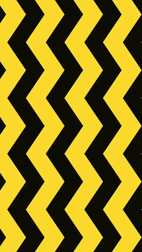 Yellow Zig Zag Simple Line Geometric Flat Moving Bottom Top Loop Vertical Stock Footage 310352158