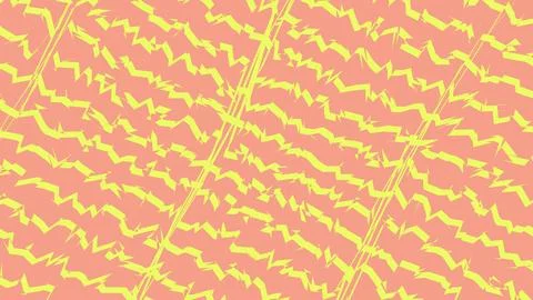 Yellow zigzag lines pattern on a soft peach background Stock Illustration