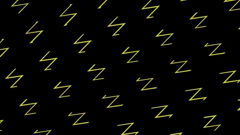 Yellow Zigzag Pattern on Black Background Stock Footage 301687559