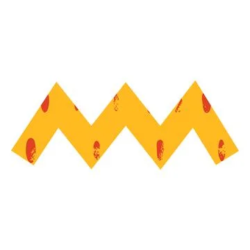 Yellow zigzag shape with yellow crayon dotted pattern, vector paper cut out Stock Illustration