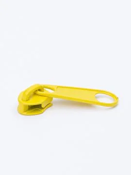Yellow zipper pull angled view Foto stock
