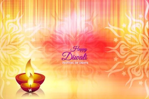 Yellow2LampsDiwaliDesignBackground Stock Illustration