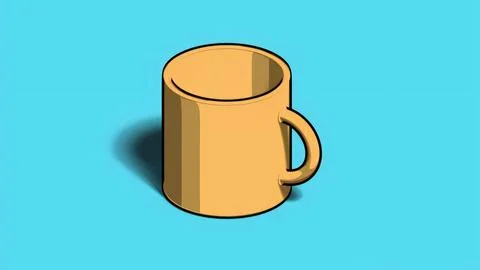 Yellow_anime_cup Stock Photos